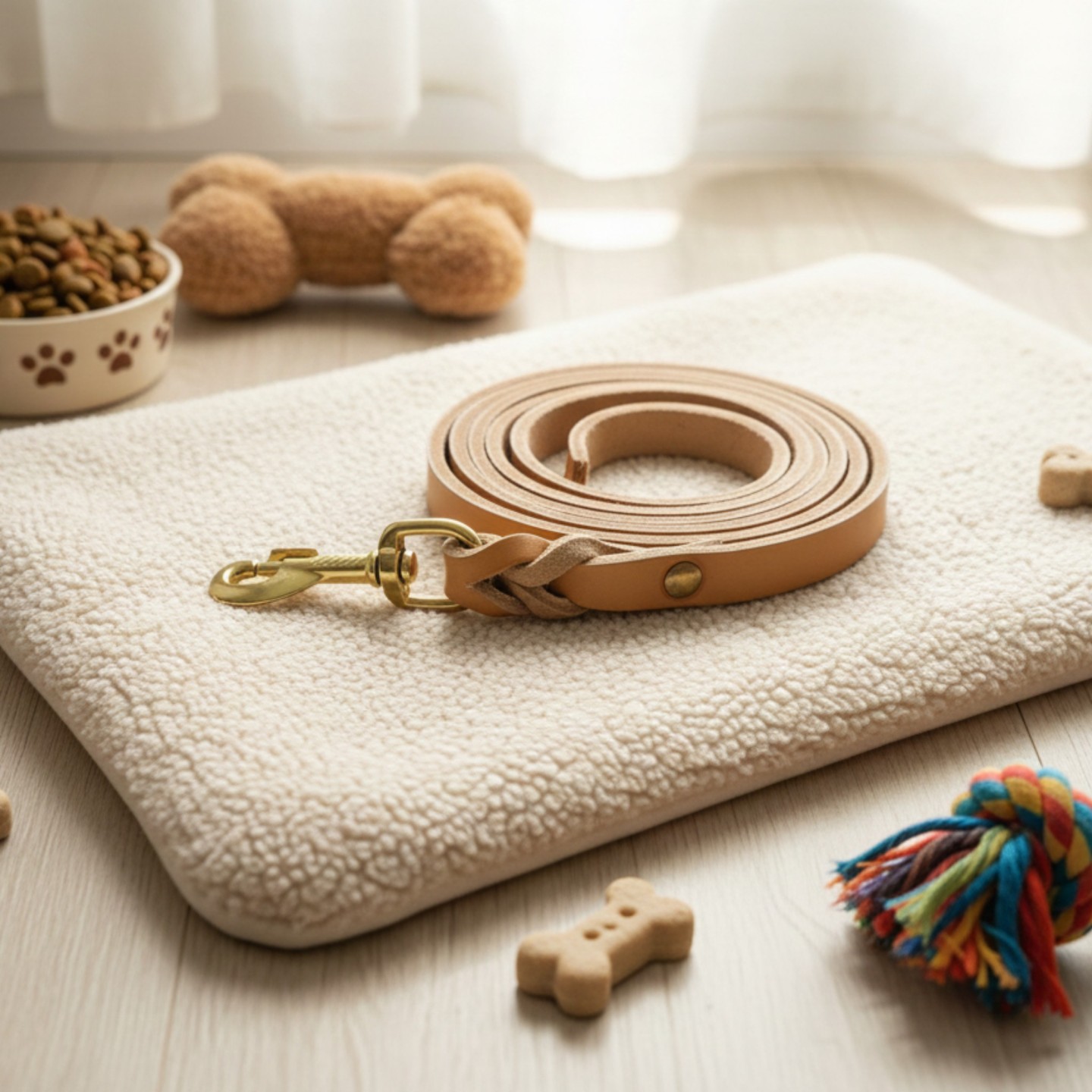 Guinzaglio Liscio Cuoio Toscano per Cani | Dolce Zampa