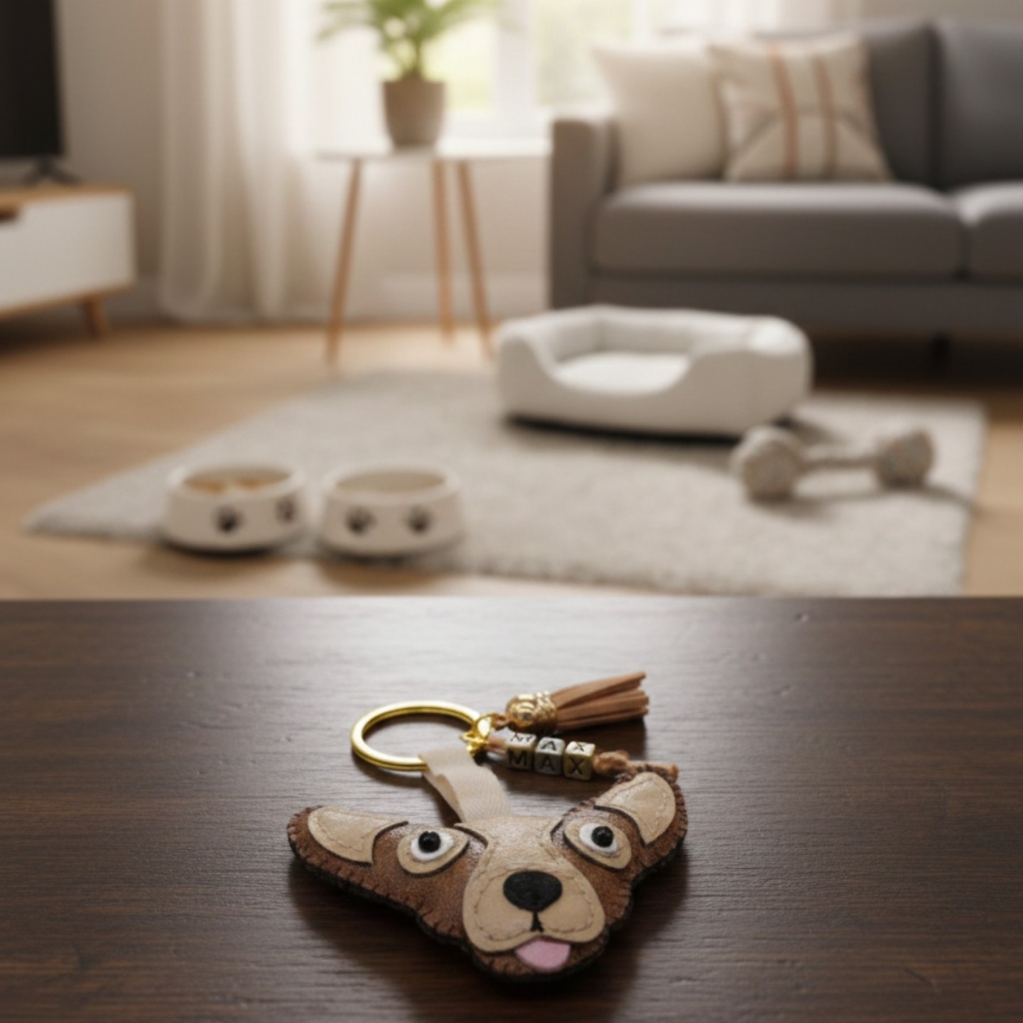 Portachiavi Cane Personalizzato in Eco Pelle | Fatto a Mano