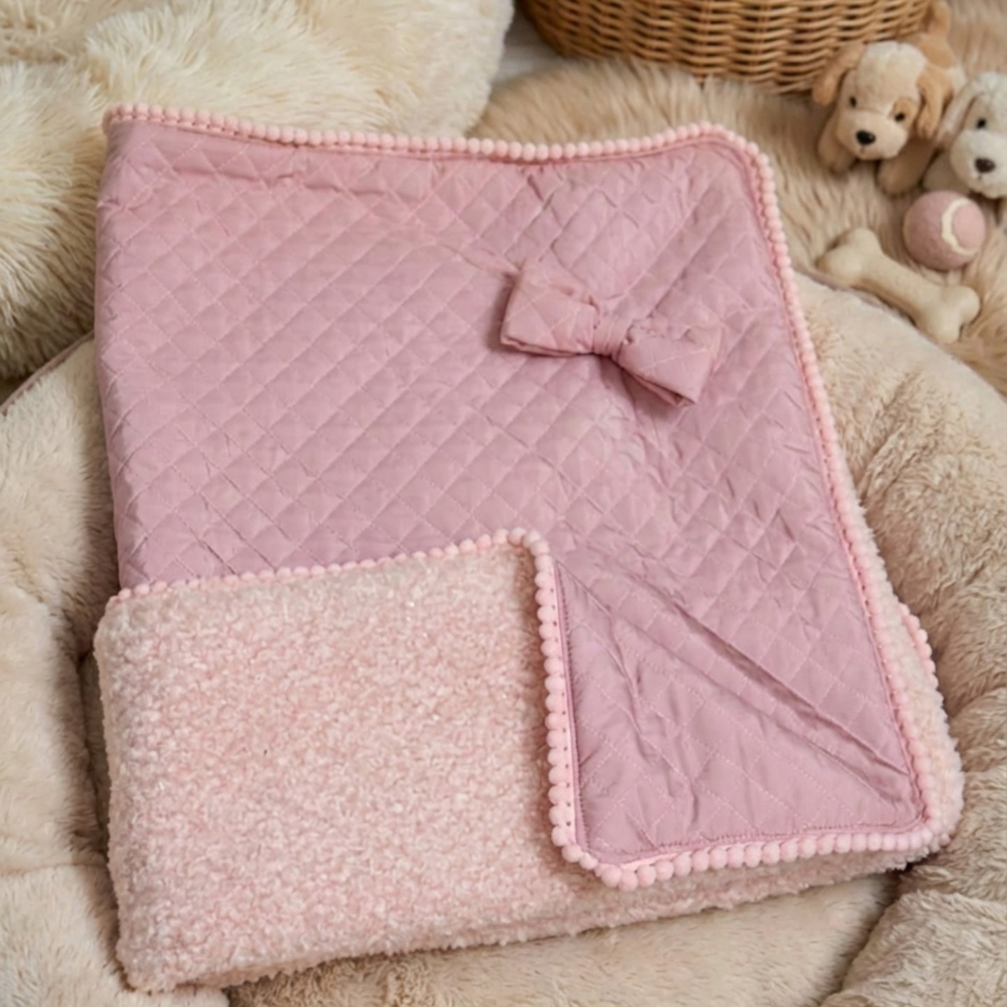 Coperta Rosa Bouclu00e9 per Cani Piccola Taglia | Dolce Zampa