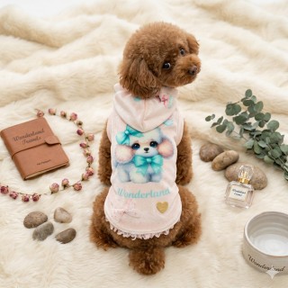 Alice Wonderland Pale Pink Sweatshirt Cane | Ciniglia Pizzo Fiocco Cuoricino