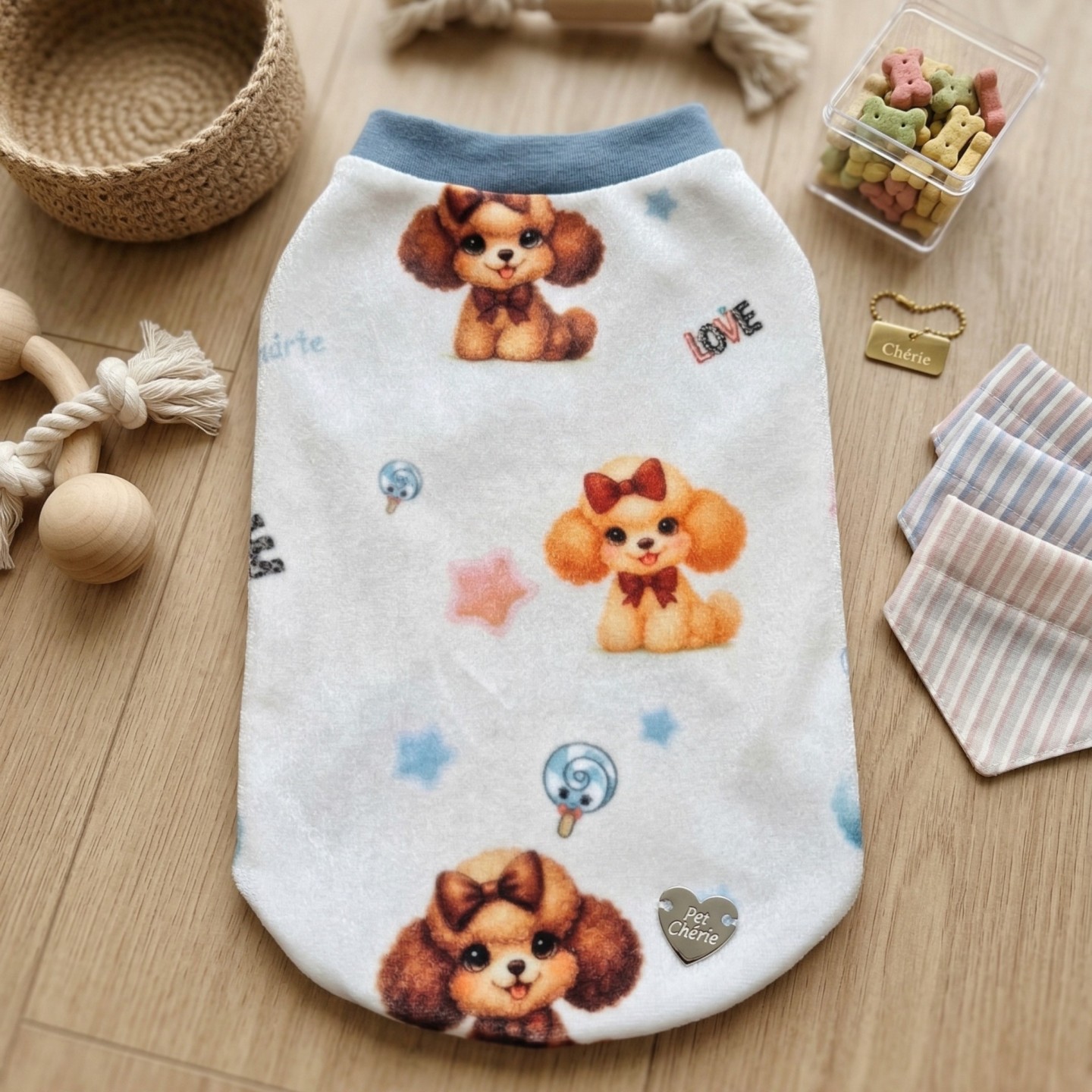 Poodle Blue Sweatshirt Barboncino | Ciniglia Ricamo 3D Pizzo Glitter