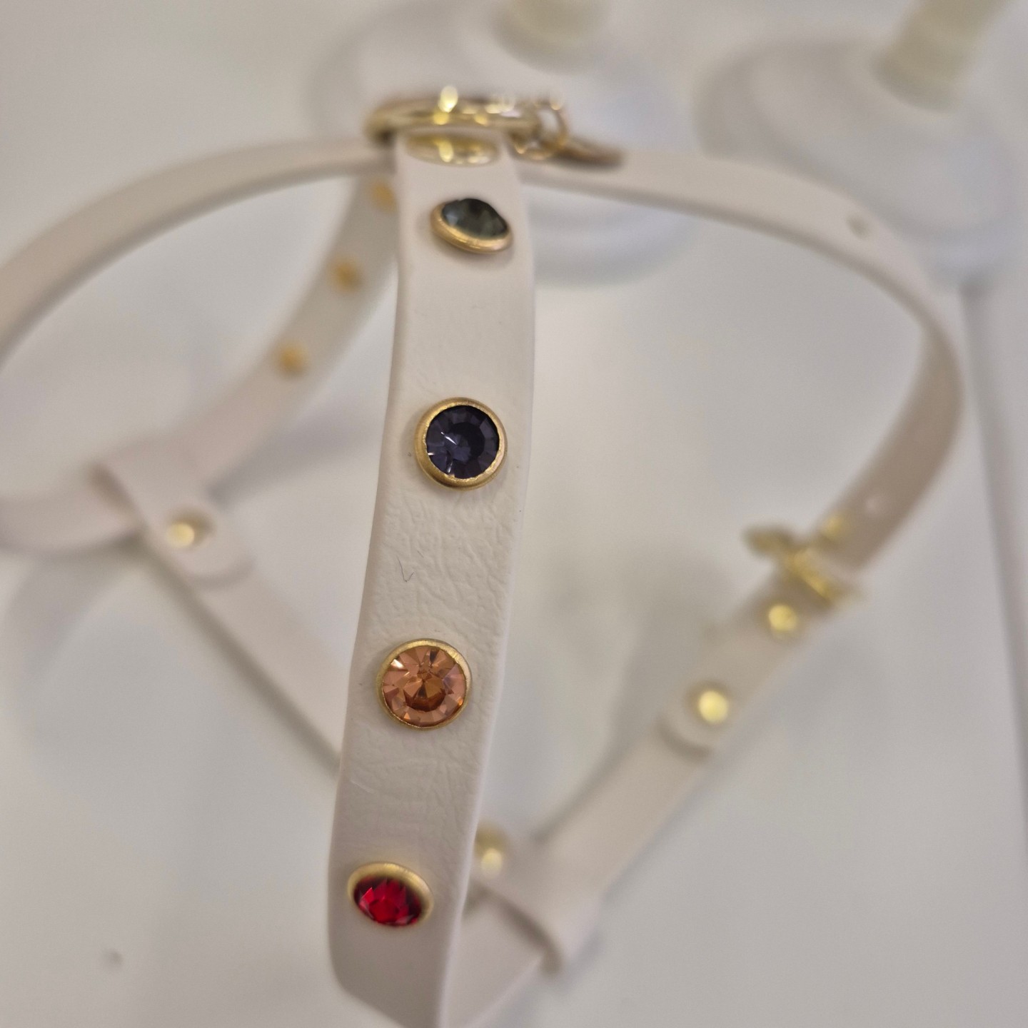 Pettorina per cani Multi Strass Artic Wolf Cane | Biothane Bling