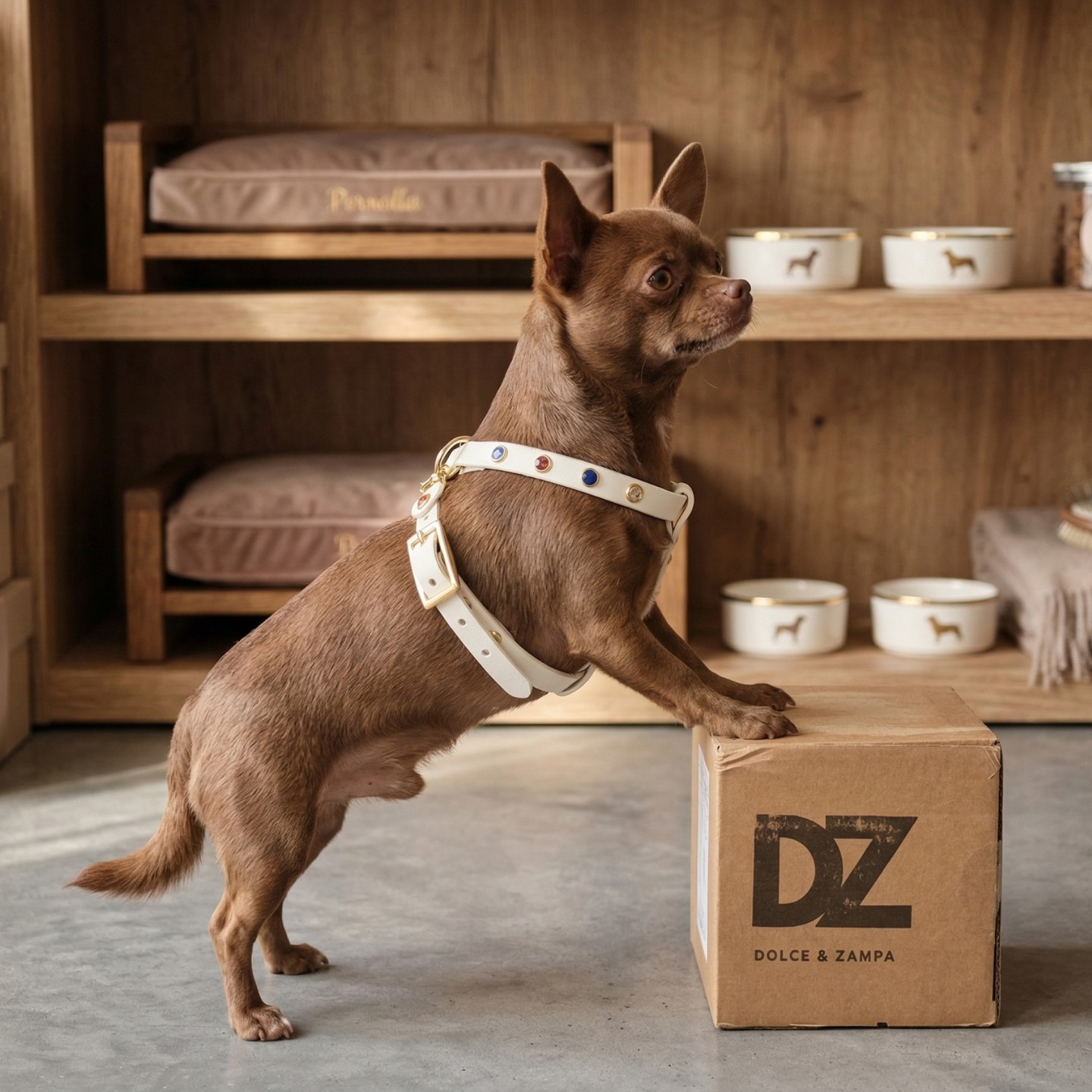 Pettorina per cani Multi Strass Artic Wolf Cane | Biothane Bling