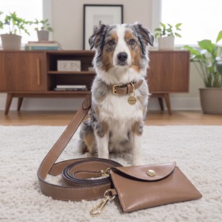 Set Collare e Guinzaglio Pelle per Cani | Dolce Zampa