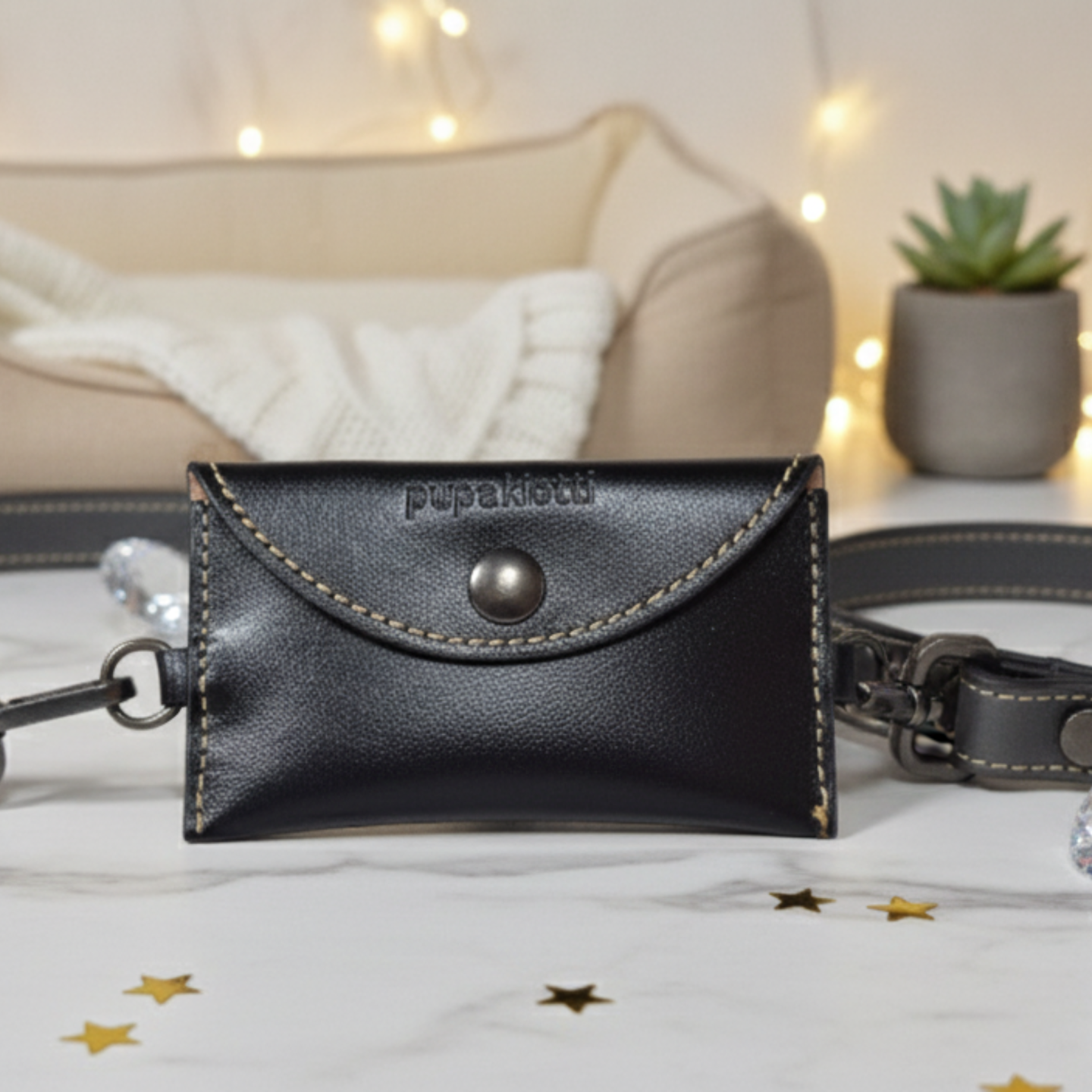 Set Collare con Cristalli in Vera Pelle | Pupakiotti Premium Made in Italy