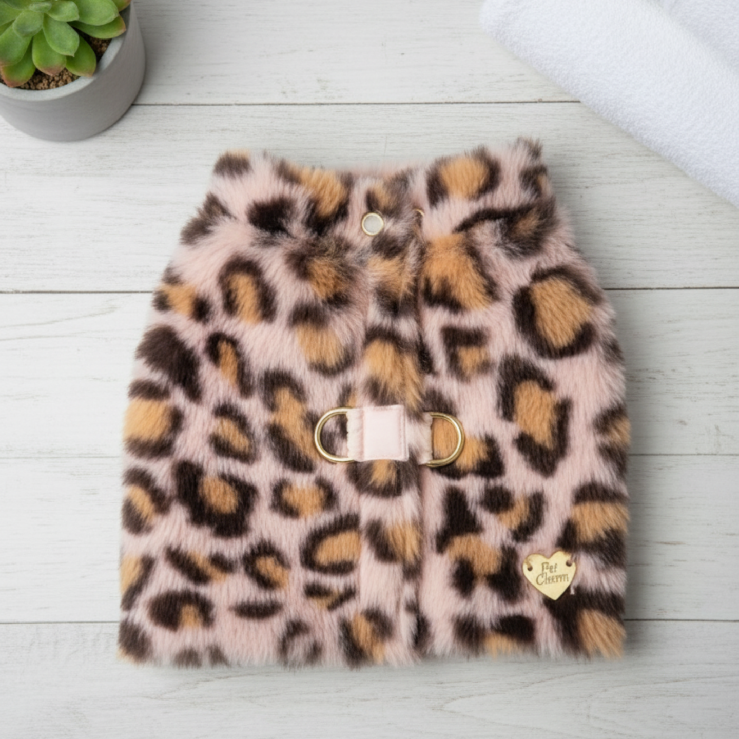 Pettorina Leopard Fur Invernale per Cani | Dolce Zampa