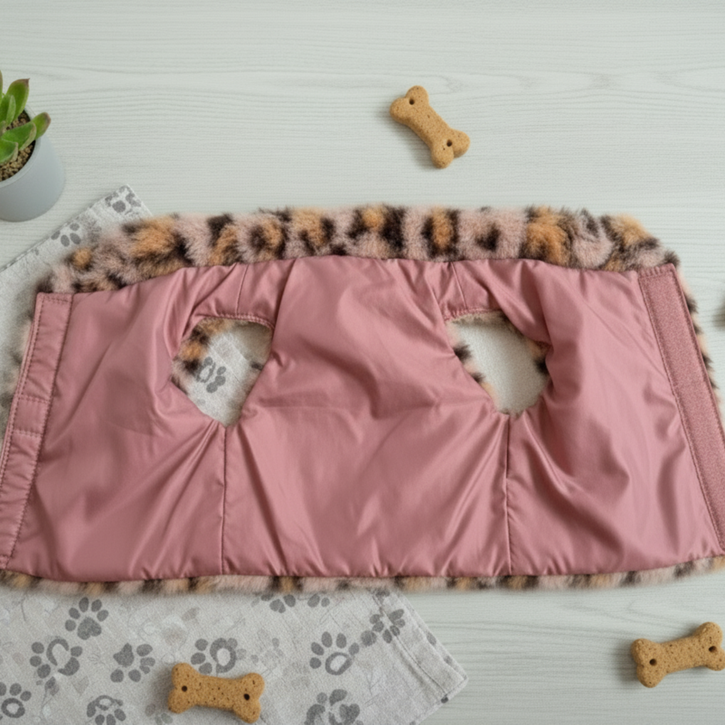 Leopard Fur Harness – Pettorina in ecopelliccia rosa leopardata per cani di piccola taglia | Dolce & Zampa