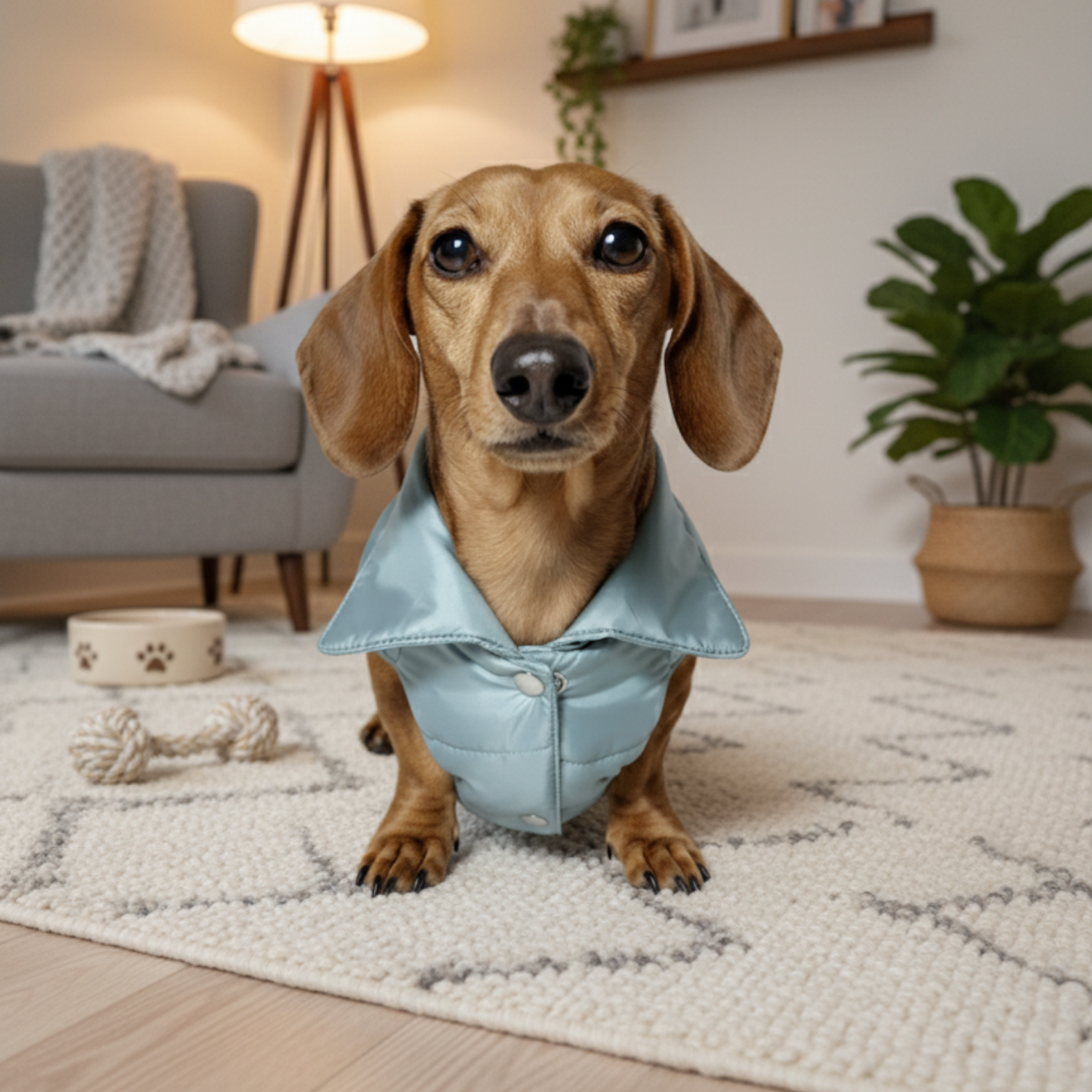 Winter Down Jacket Hoodie Grigio | Piumino Invernale per Cani Elegante e Impermeabile