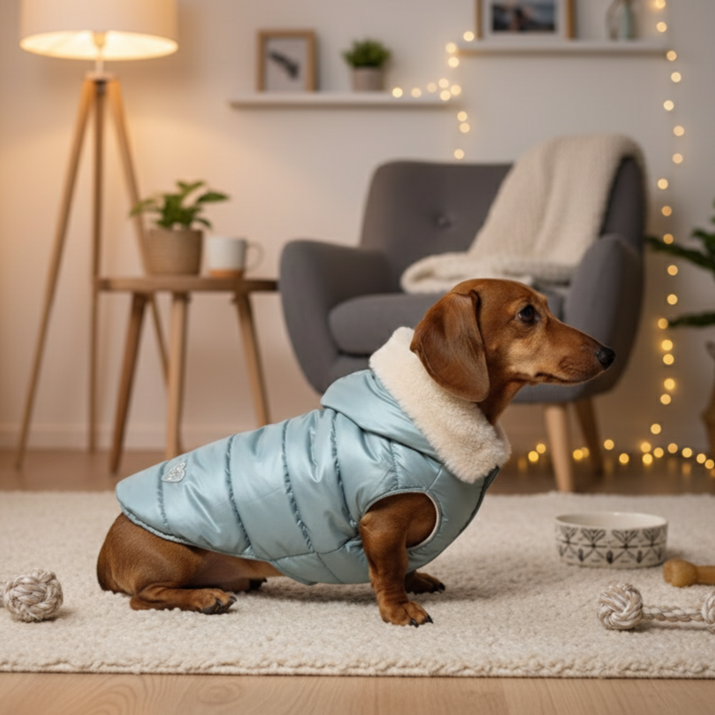 Winter Down Jacket Hoodie Grigio | Piumino Invernale per Cani Elegante e Impermeabile