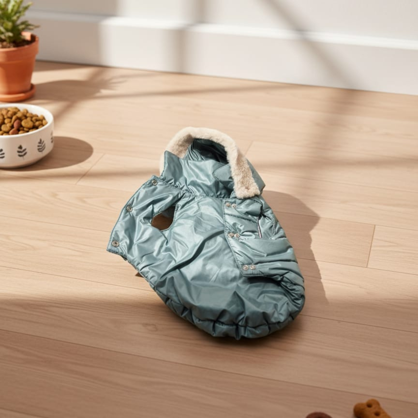 Winter Down Jacket Hoodie Grigio | Piumino Invernale per Cani Elegante e Impermeabile