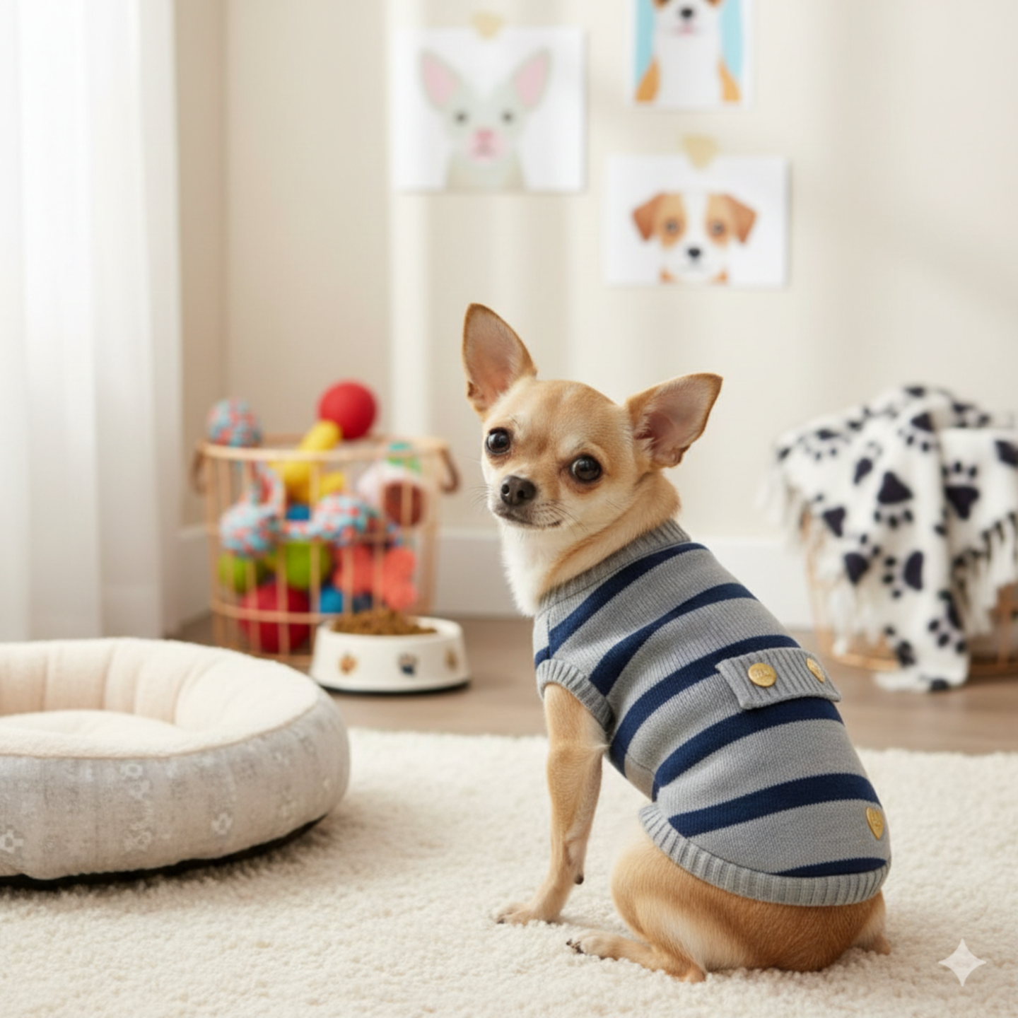 Maglione Lana Merino Stripes per Cani | Dolce Zampa