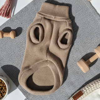 Maglione bianco in lana merino per cani | Classic Rib Dolce & Zampa