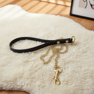 Guinzaglio Dorato e Arancio in Biothane® | Pet Chérie Made in Italy