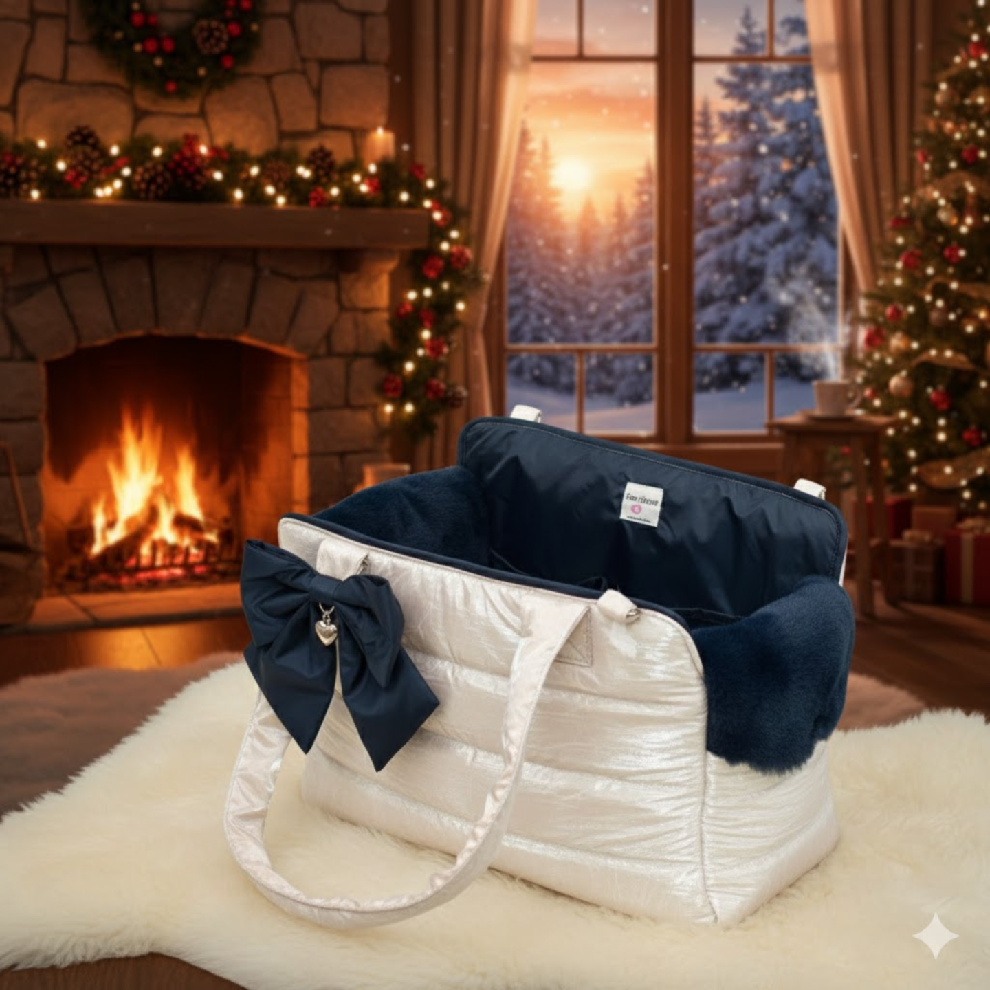 Winter Ice Tote Bag – Borsa invernale trapuntata per cani di piccola taglia | Dolce & Zampa