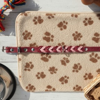 Collare Cuoio Toscano Intrecciato Cani | Dolce Zampa