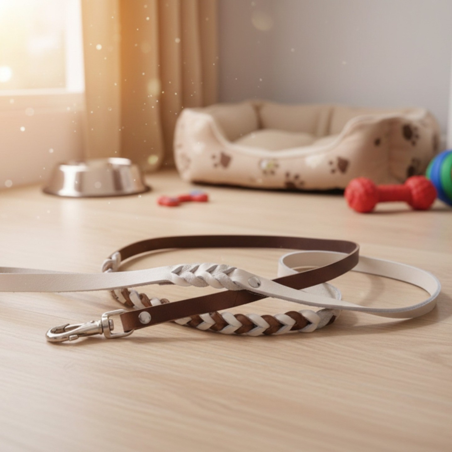 Guinzaglio Cuoio Toscano Intrecciato Cani | Dolce Zampa