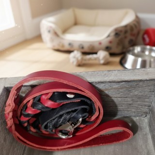 Guinzaglio in Cuoio Toscano Artigianale | Fatto a Mano con Moschettone in Acciaio