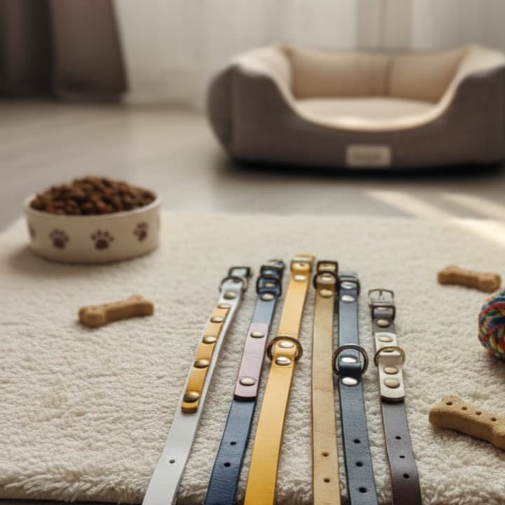 Collare Liscio in Cuoio Toscano per Cani