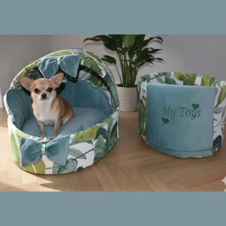 Set Cuccia Tropical con Porta Giochi per Cani