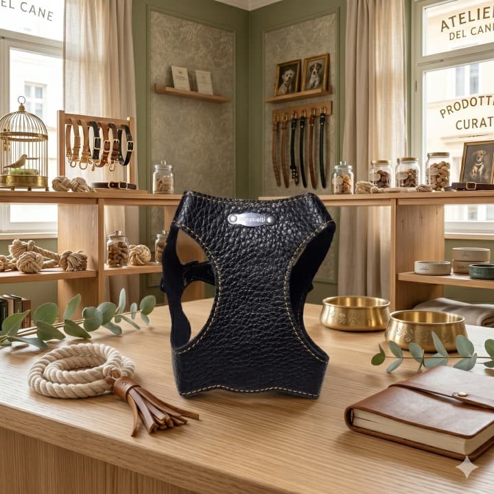 Pettorina Bustier in Vera Pelle per Cani