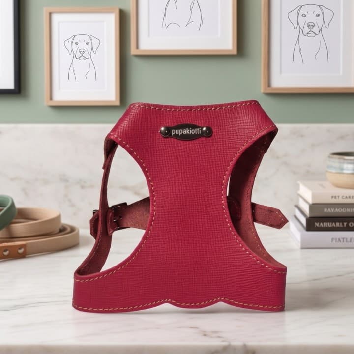 Pettorina Bustier in Vera Pelle per Cani