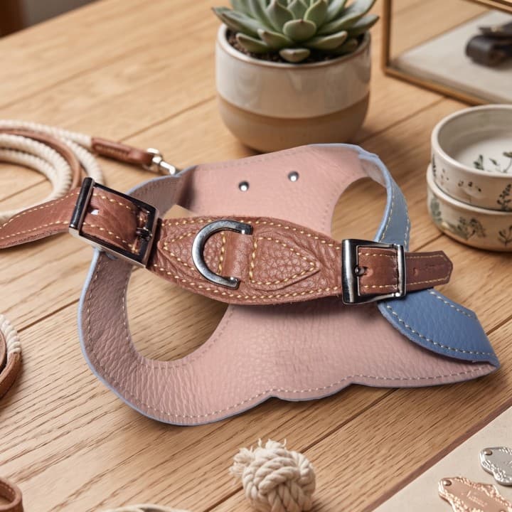Pettorina Bustier in Vera Pelle per Cani