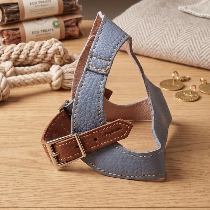Pettorina Bustier in Vera Pelle per Cani