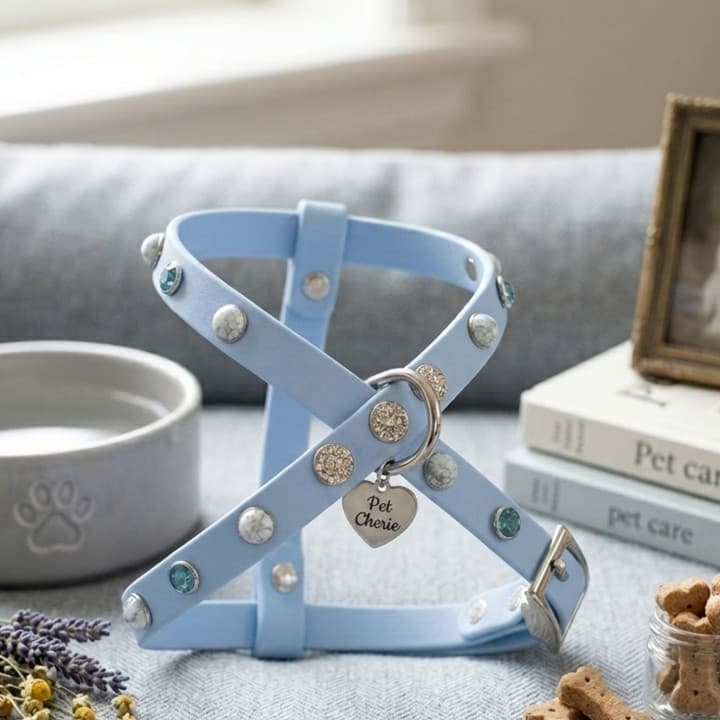 Pettorine Shine & Stone Pink/Blu Harness