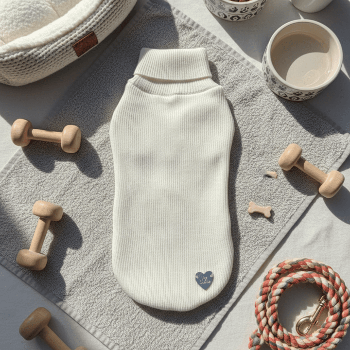 Maglione Bianco Lana Merino per Cani