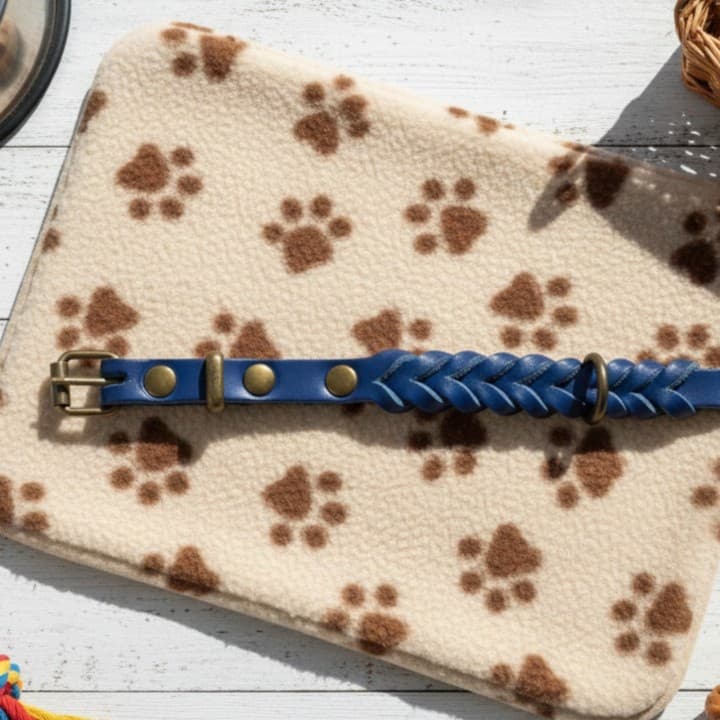 Collare Intrecciato in Cuoio Toscano per Cani
