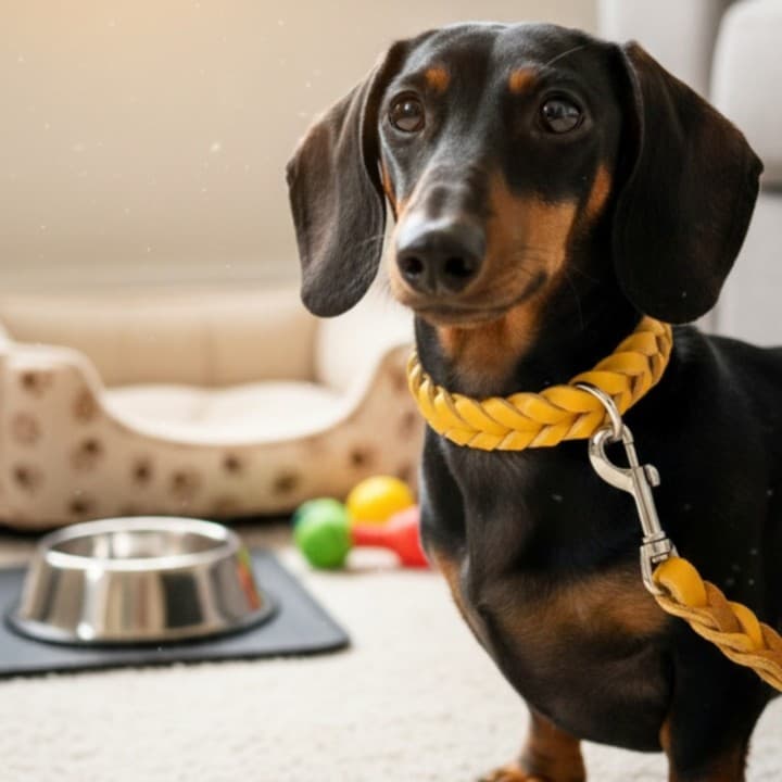 Collare Intrecciato in Cuoio Toscano per Cani