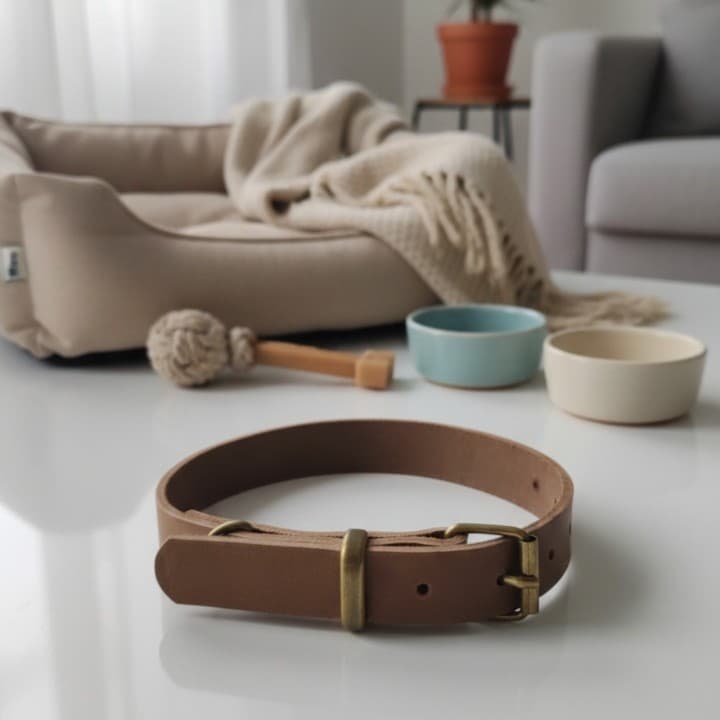 Collare Liscio in Cuoio Toscano per Cani